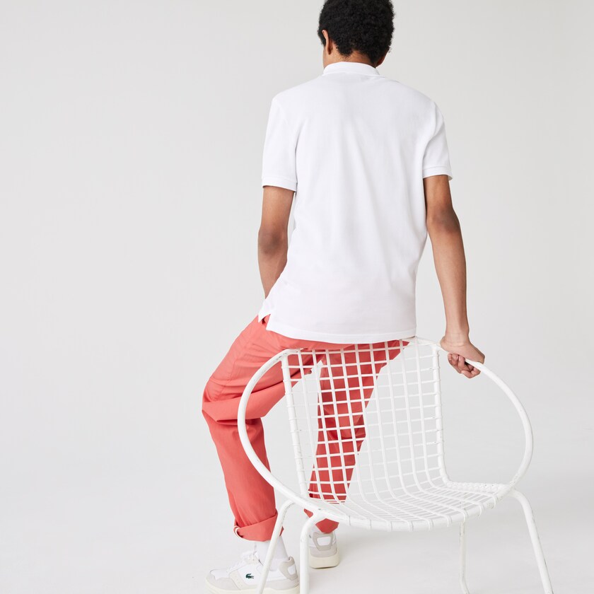 Camisa Polo Lacoste Masculino Branco Slim Fit in Petit Piqué DY7-81438T0