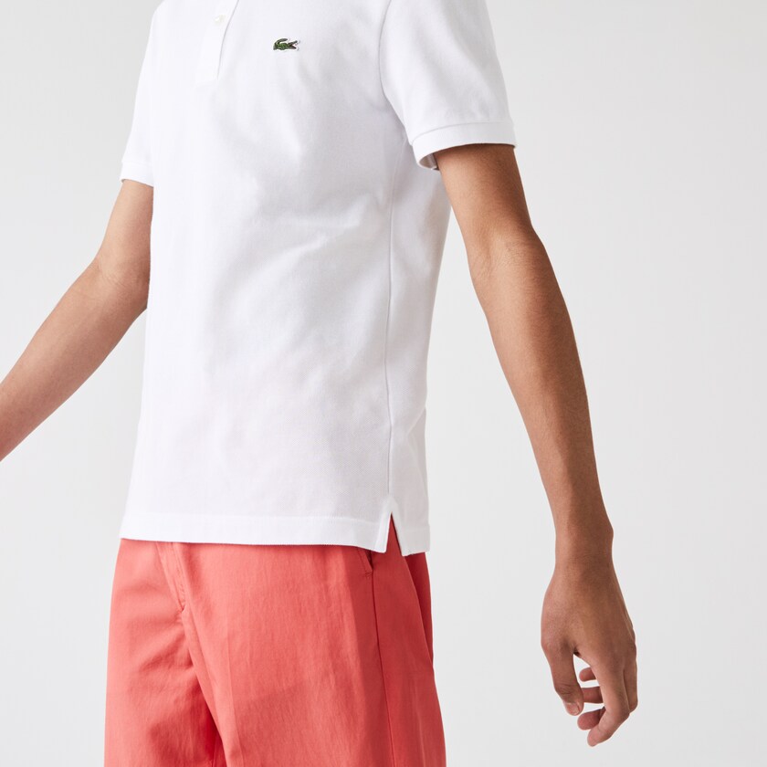 Camisa Polo Lacoste Masculino Branco Slim Fit in Petit Piqué DY7-81438T0