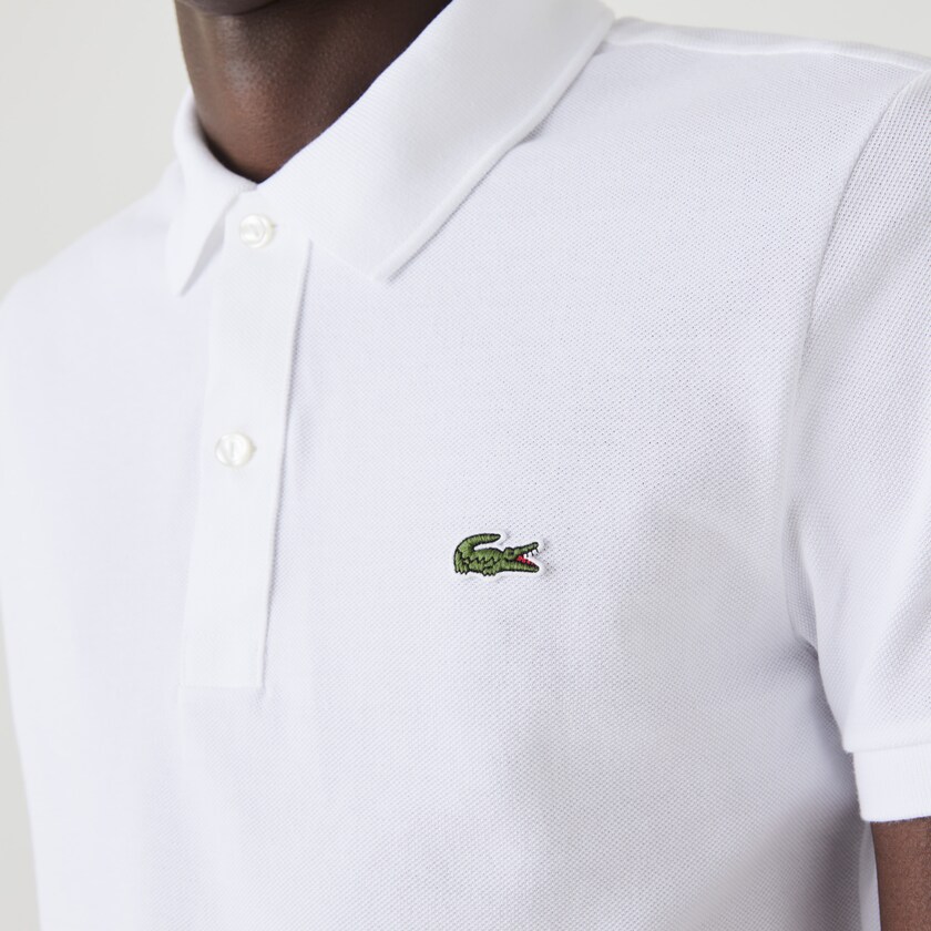 Camisa Polo Lacoste Masculino Branco Slim Fit in Petit Piqué DY7-81438T0