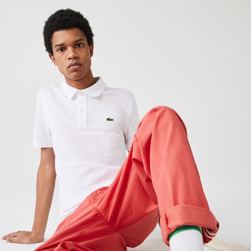 Camisa Polo Lacoste Masculino Branco Slim Fit in Petit Piqué DY7-81438T0