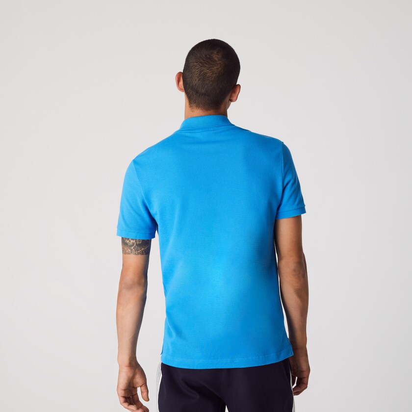 Camisa Polo Lacoste Masculino Azuis Slim Fit in Petit Piqué OC2-95179M0