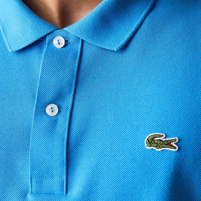 Camisa Polo Lacoste Masculino Azuis Slim Fit in Petit Piqué OC2-95179M0