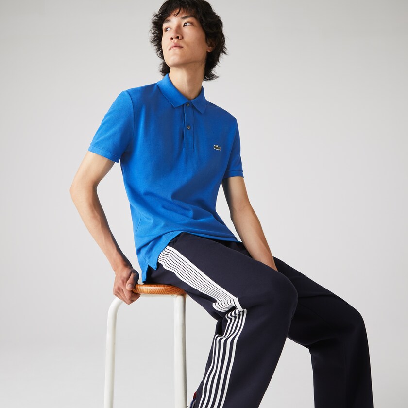 Camisa Polo Lacoste Masculino Azuis Slim Fit in Petit Piqué WL5-72807A0