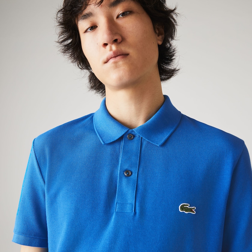 Camisa Polo Lacoste Masculino Azuis Slim Fit in Petit Piqué WL5-72807A0