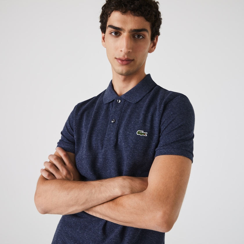 Camisa Polo Lacoste Masculino Azuis Slim Fit in Petit Piqué MT0-49844T0