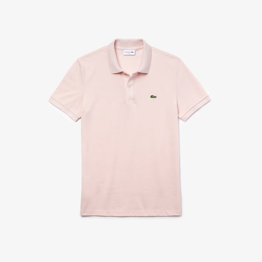 Camisa Polo Lacoste Masculino Luz Rosa Slim Fit in Petit Piqué XP0-39783T6