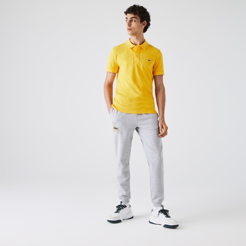 Camisa Polo Lacoste Masculino Amarelas Slim Fit in Petit Piqué XF1-66786M5