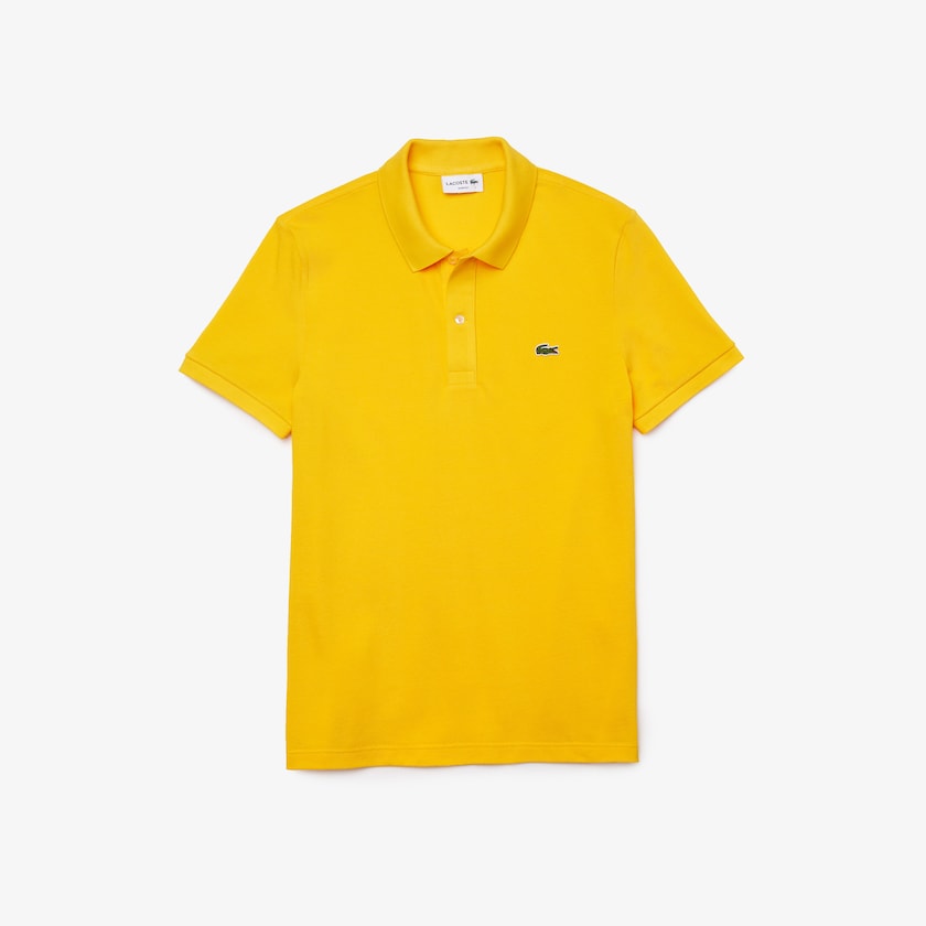 Camisa Polo Lacoste Masculino Amarelas Slim Fit in Petit Piqué XF1-66786M5