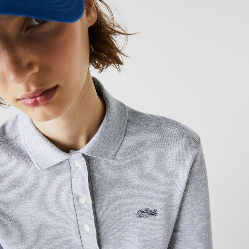 Camisa Polo Lacoste Feminino Cinzentas Slim Stretch Piqué KQ2-51915P5