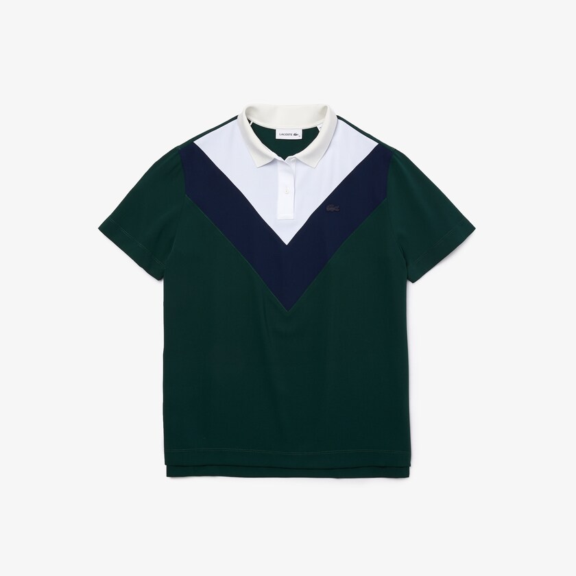 Camisa Polo Lacoste Feminino Verdes Azul Marinho Azuis Branco Straight fit Colourblock Flowy And Lightweight JH5-34503P0
