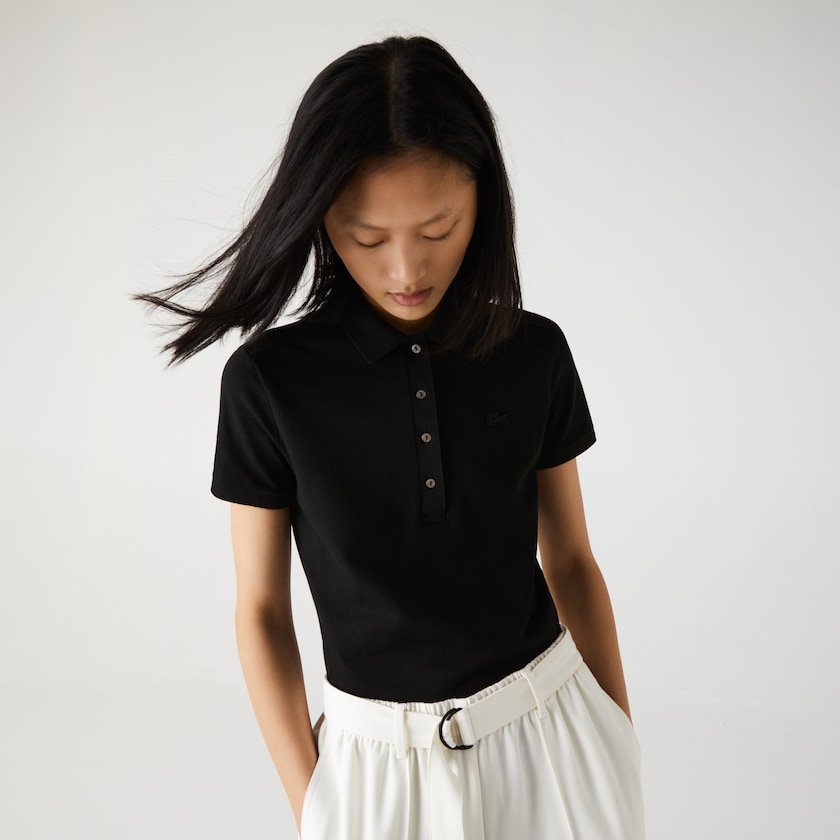 Camisa Polo Lacoste Feminino Pretas Stretch Cotton Piqué SU2-02770M2