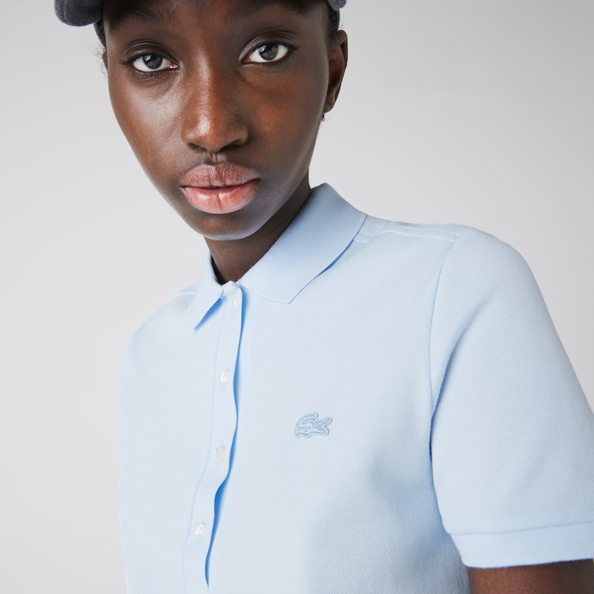 Camisa Polo Lacoste Feminino Luz Azuis Stretch Cotton Piqué WQ6-12541B7