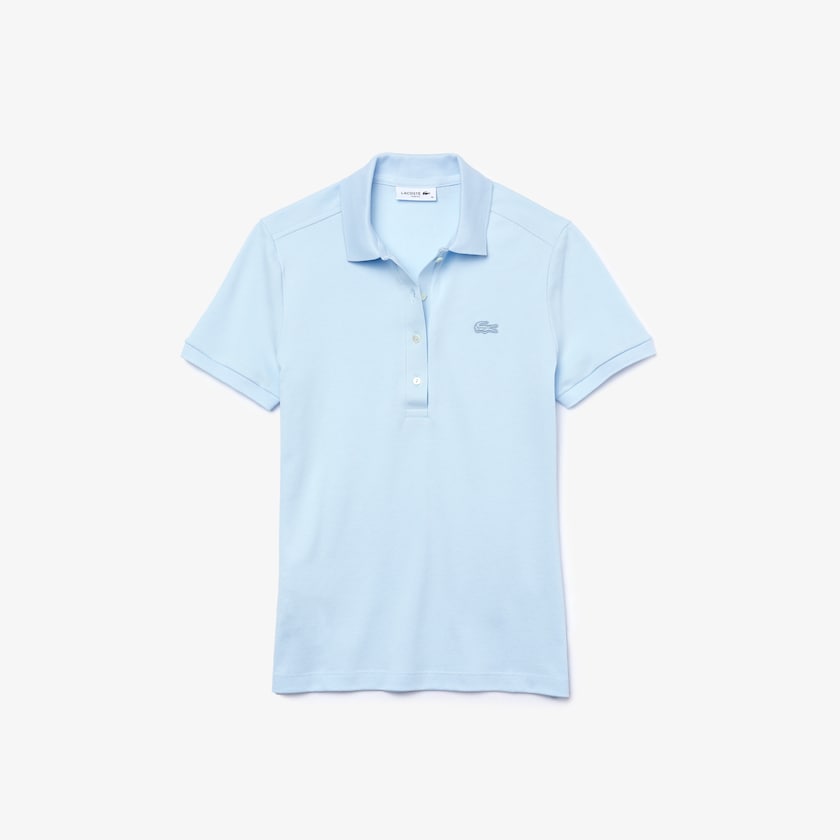 Camisa Polo Lacoste Feminino Luz Azuis Stretch Cotton Piqué WQ6-12541B7