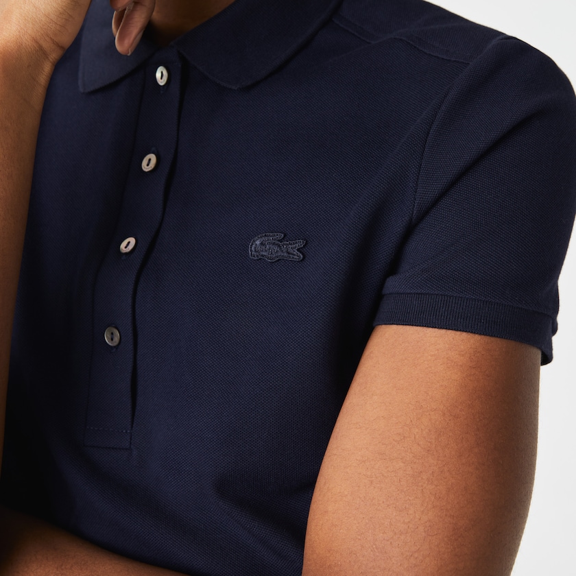 Camisa Polo Lacoste Feminino Azul Marinho Azuis Stretch Cotton Piqué TU0-00300P0