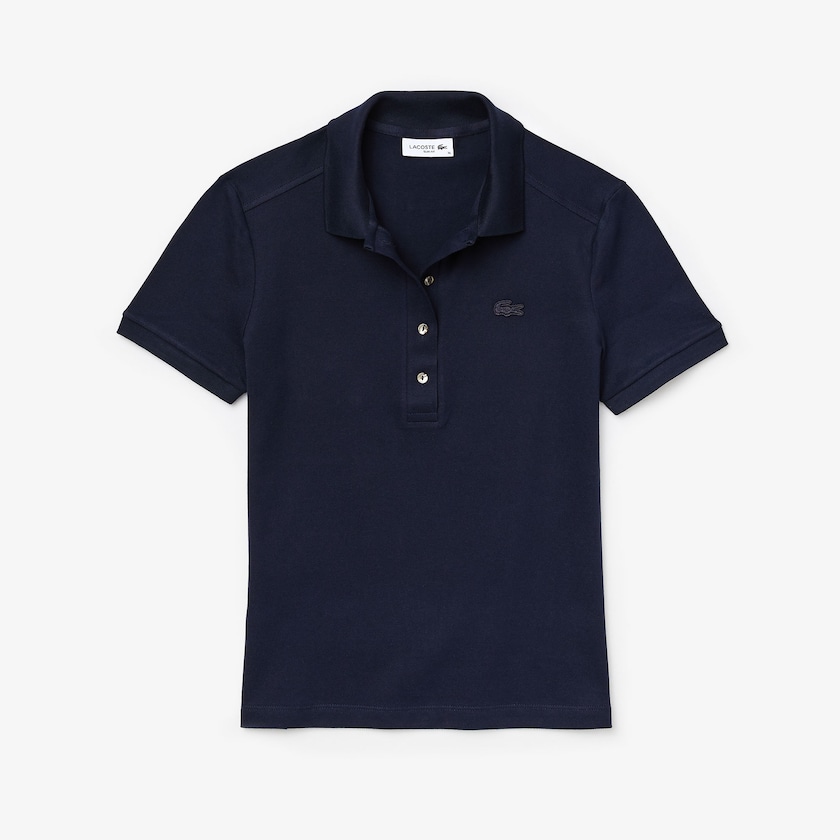 Camisa Polo Lacoste Feminino Azul Marinho Azuis Stretch Cotton Piqué TU0-00300P0