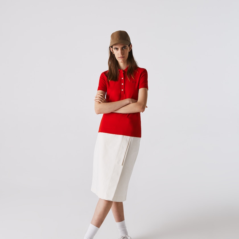 Camisa Polo Lacoste Feminino Vermelhas Stretch Cotton Piqué JJ6-78977X7