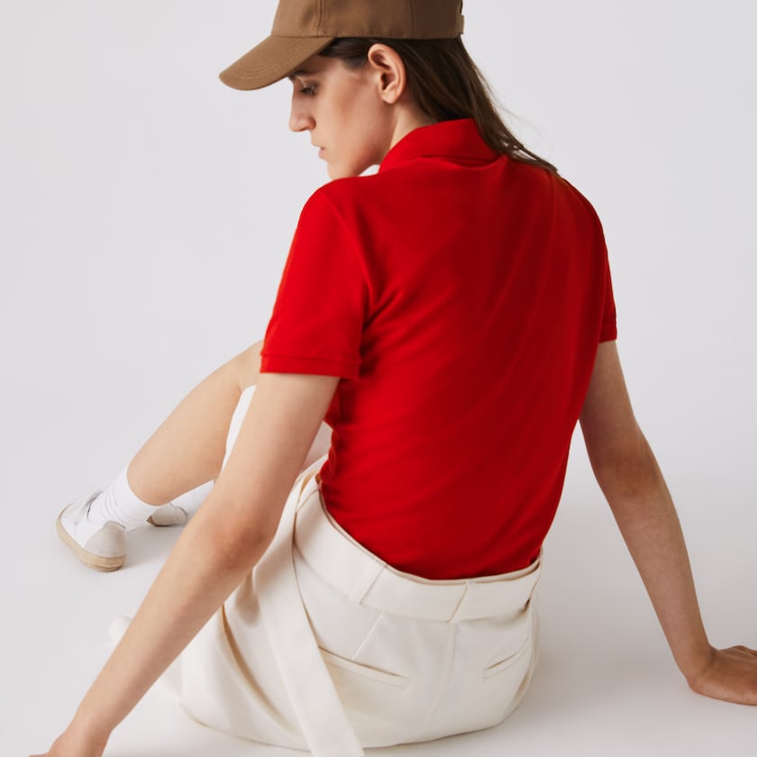 Camisa Polo Lacoste Feminino Vermelhas Stretch Cotton Piqué JJ6-78977X7