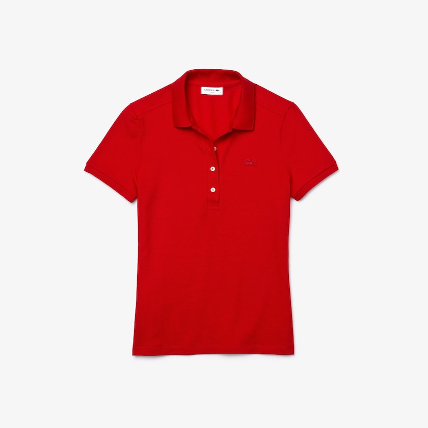 Camisa Polo Lacoste Feminino Vermelhas Stretch Cotton Piqué JJ6-78977X7