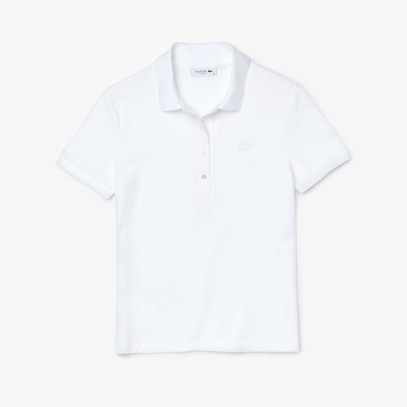 Camisa Polo Lacoste Feminino Branco Stretch Cotton Piqué HA2-80428G9