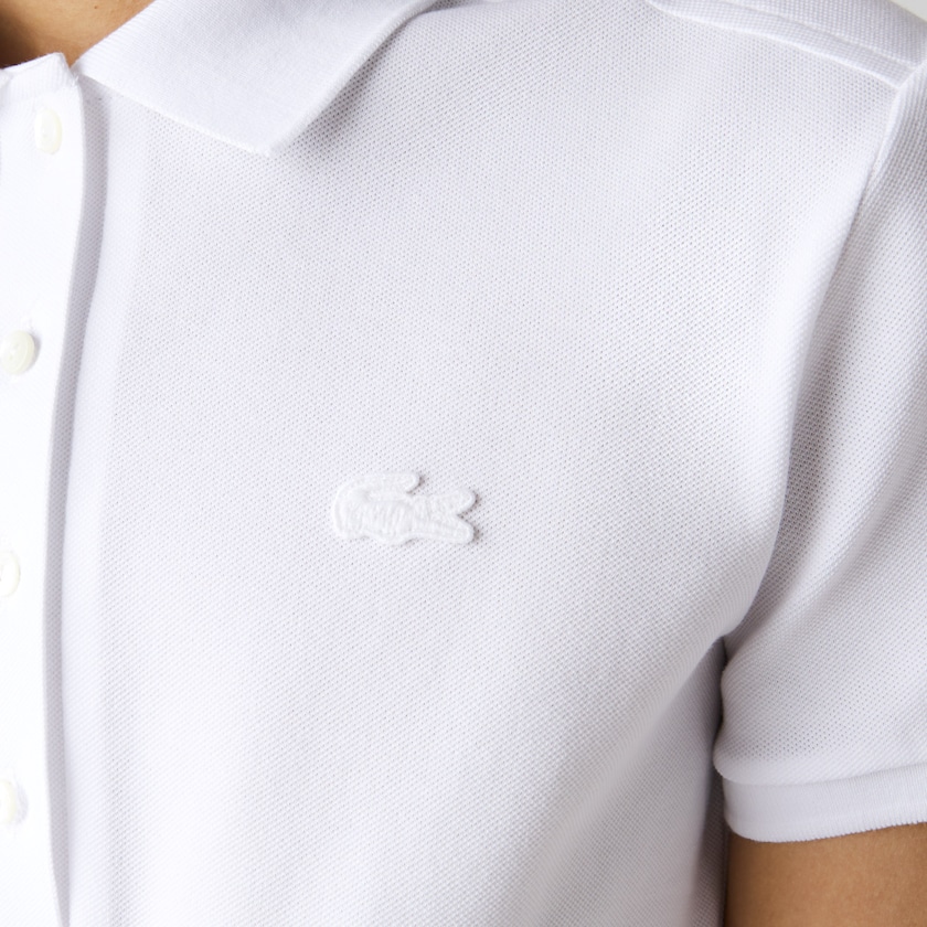 Camisa Polo Lacoste Feminino Branco Stretch Cotton Piqué HA2-80428G9