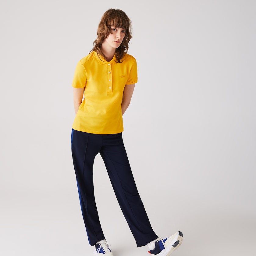 Camisa Polo Lacoste Feminino Amarelas Stretch Cotton Piqué BV9-62296R4