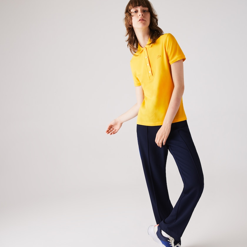 Camisa Polo Lacoste Feminino Amarelas Stretch Cotton Piqué BV9-62296R4