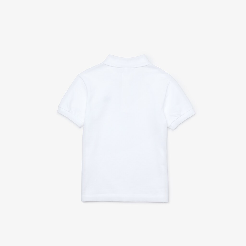 Camisa Polo Lacoste Criança Branco Stylized Logo Cotton Petit Piqué CD5-50625G6