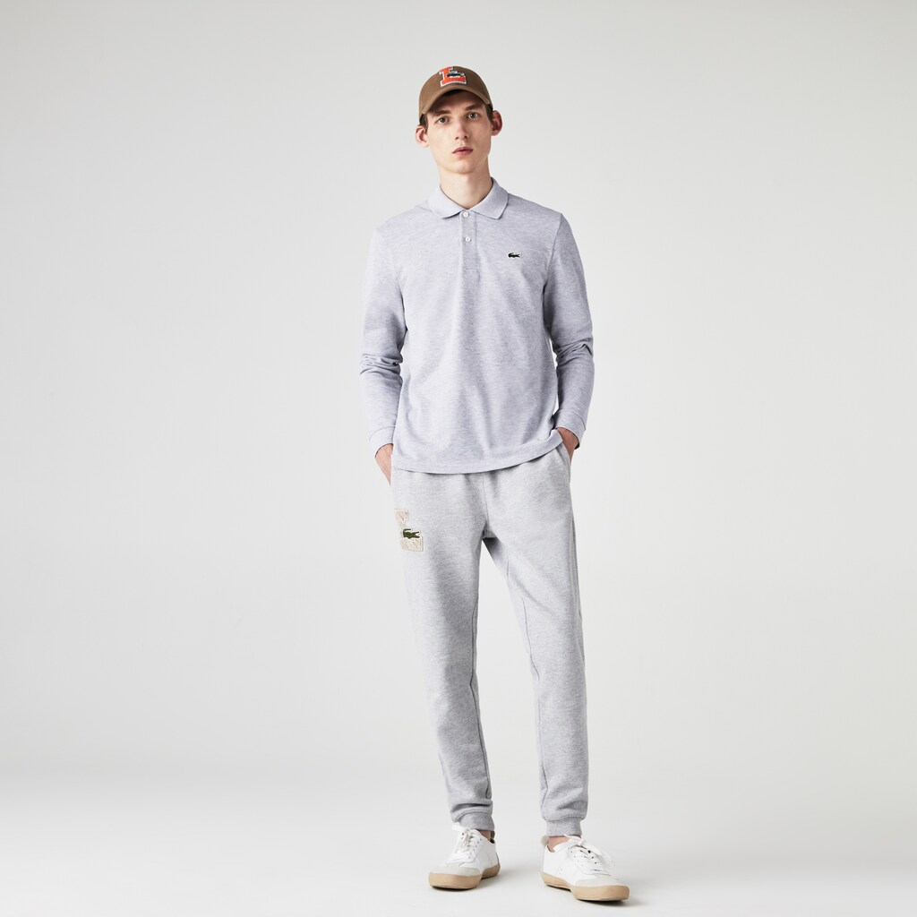Camisa Polo Lacoste Masculino Cinzentas classic fit long-sleeve in marl petit piqué UV9-39453O2