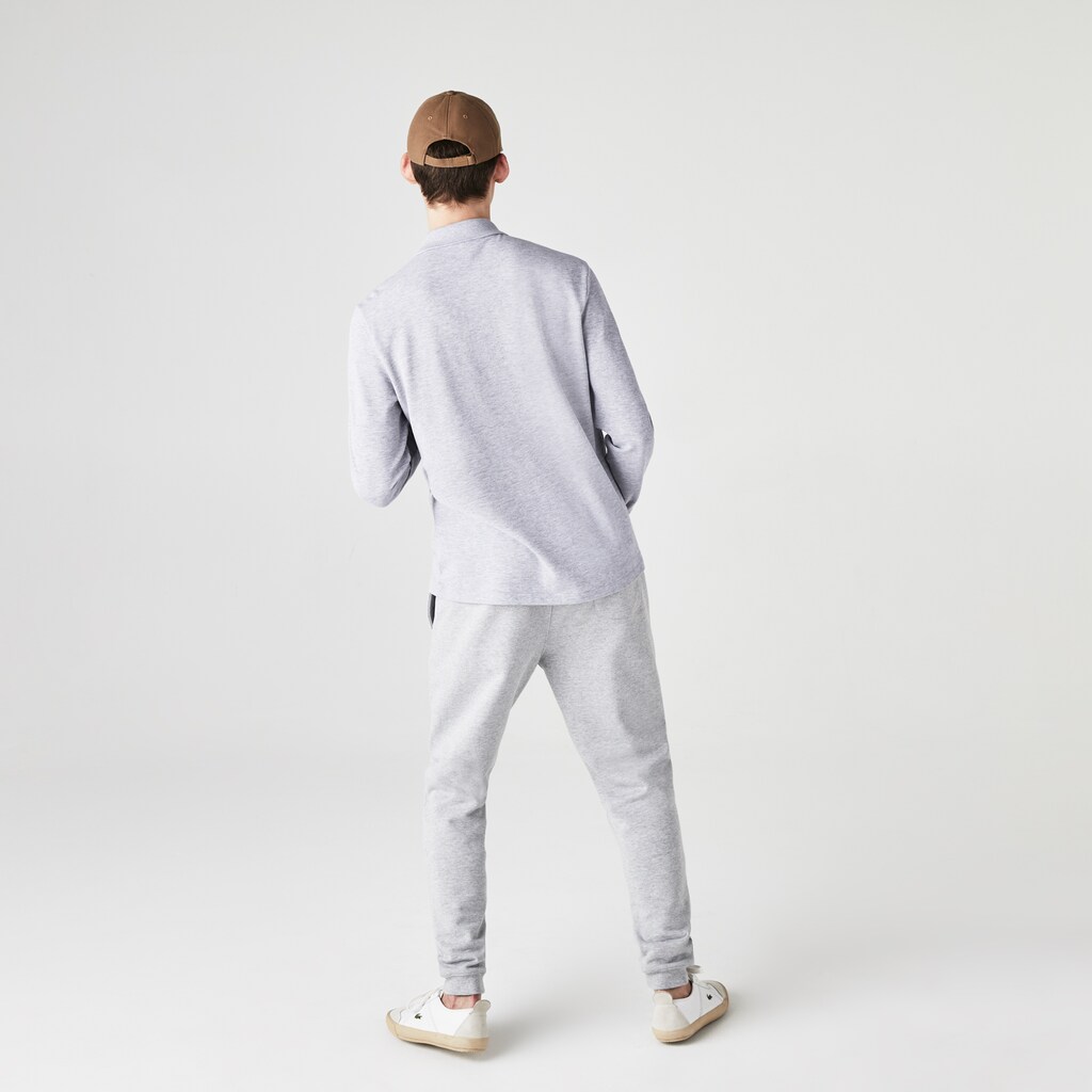 Camisa Polo Lacoste Masculino Cinzentas classic fit long-sleeve in marl petit piqué UV9-39453O2