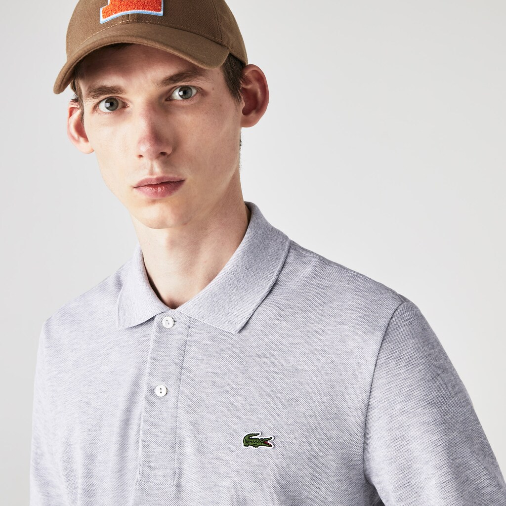 Camisa Polo Lacoste Masculino Cinzentas classic fit long-sleeve in marl petit piqué UV9-39453O2