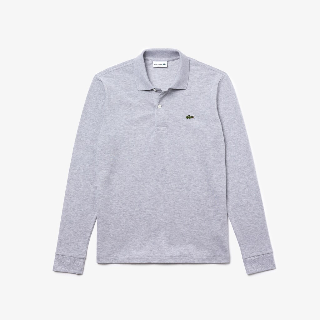 Camisa Polo Lacoste Masculino Cinzentas classic fit long-sleeve in marl petit piqué UV9-39453O2