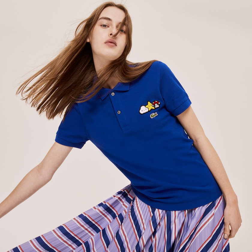 Camisa Polo Lacoste Feminino Azuis x FriendsWithYou Design Classic Fit CU7-35013E9