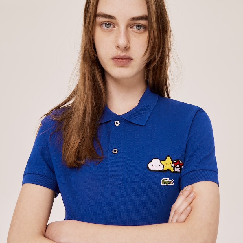 Camisa Polo Lacoste Feminino Azuis x FriendsWithYou Design Classic Fit CU7-35013E9