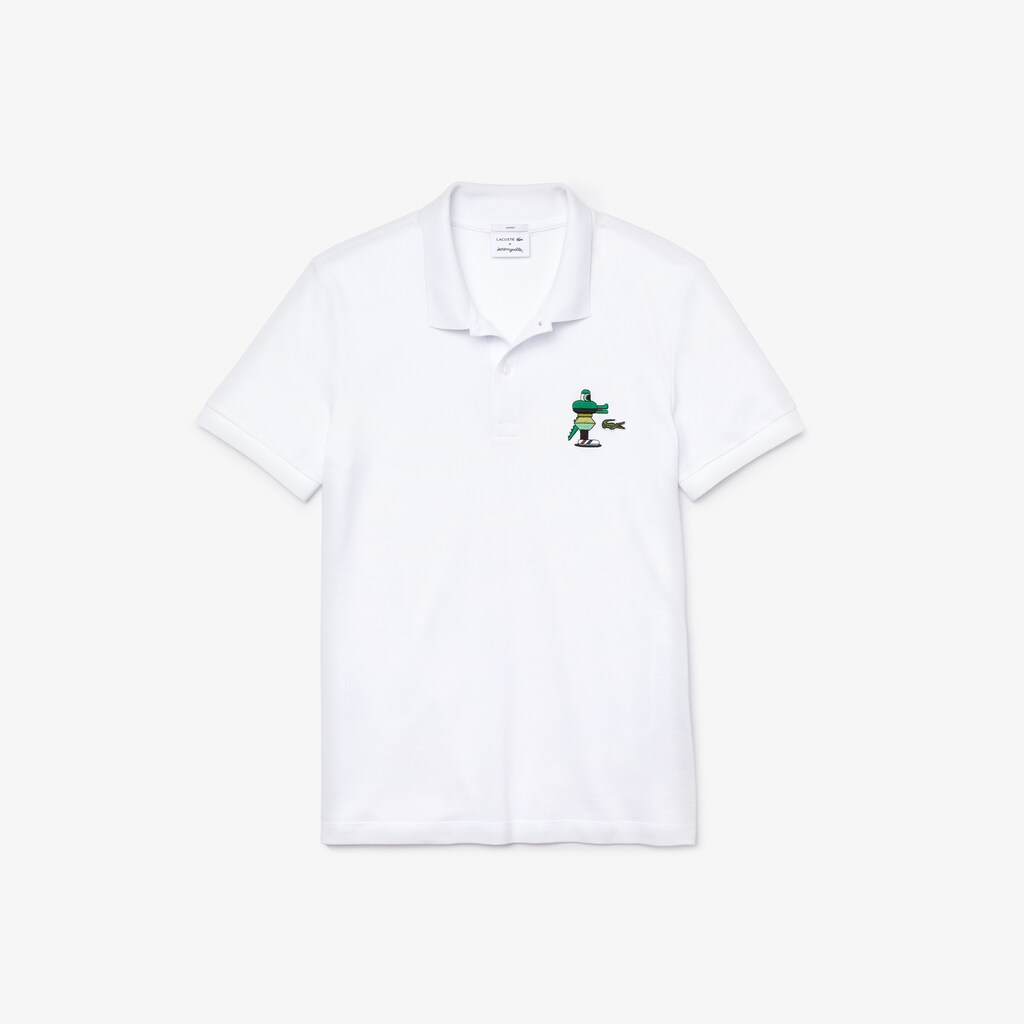 Camisa Polo Lacoste Masculino Branco x Jeremyville Design Classic Fit ZK5-88548J7