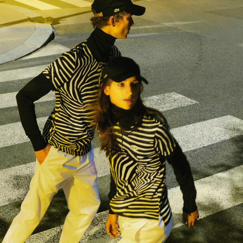Camisa Polo Lacoste Feminino Branco x National Geographic Animal Print Piqué RJ0-09390Q3