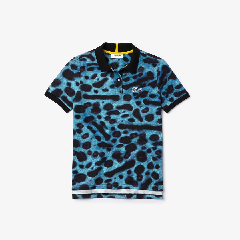 Camisa Polo Lacoste Feminino Branco x National Geographic Animal Print Piqué DP8-70777R4