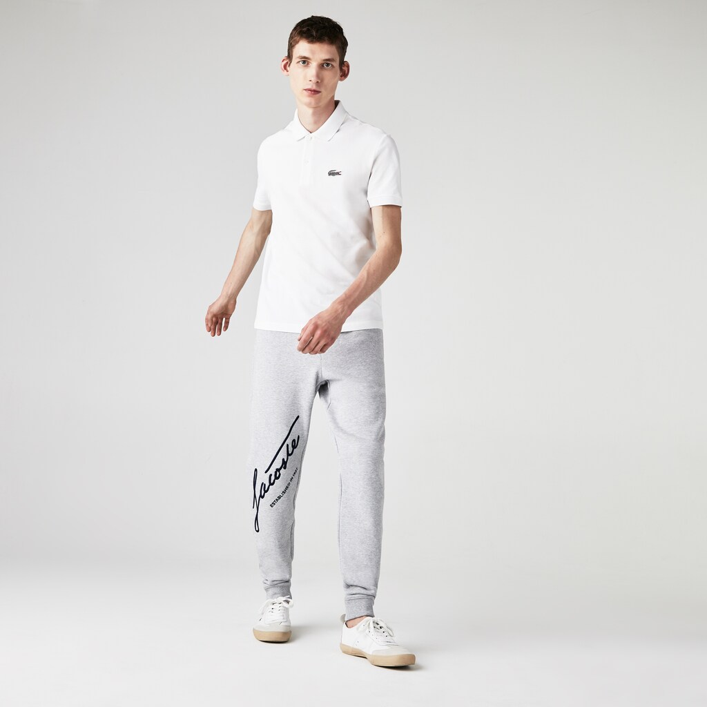 Camisa Polo Lacoste Masculino Branco x National Geographic Regular Fit Organic Cotton GJ5-30973M2
