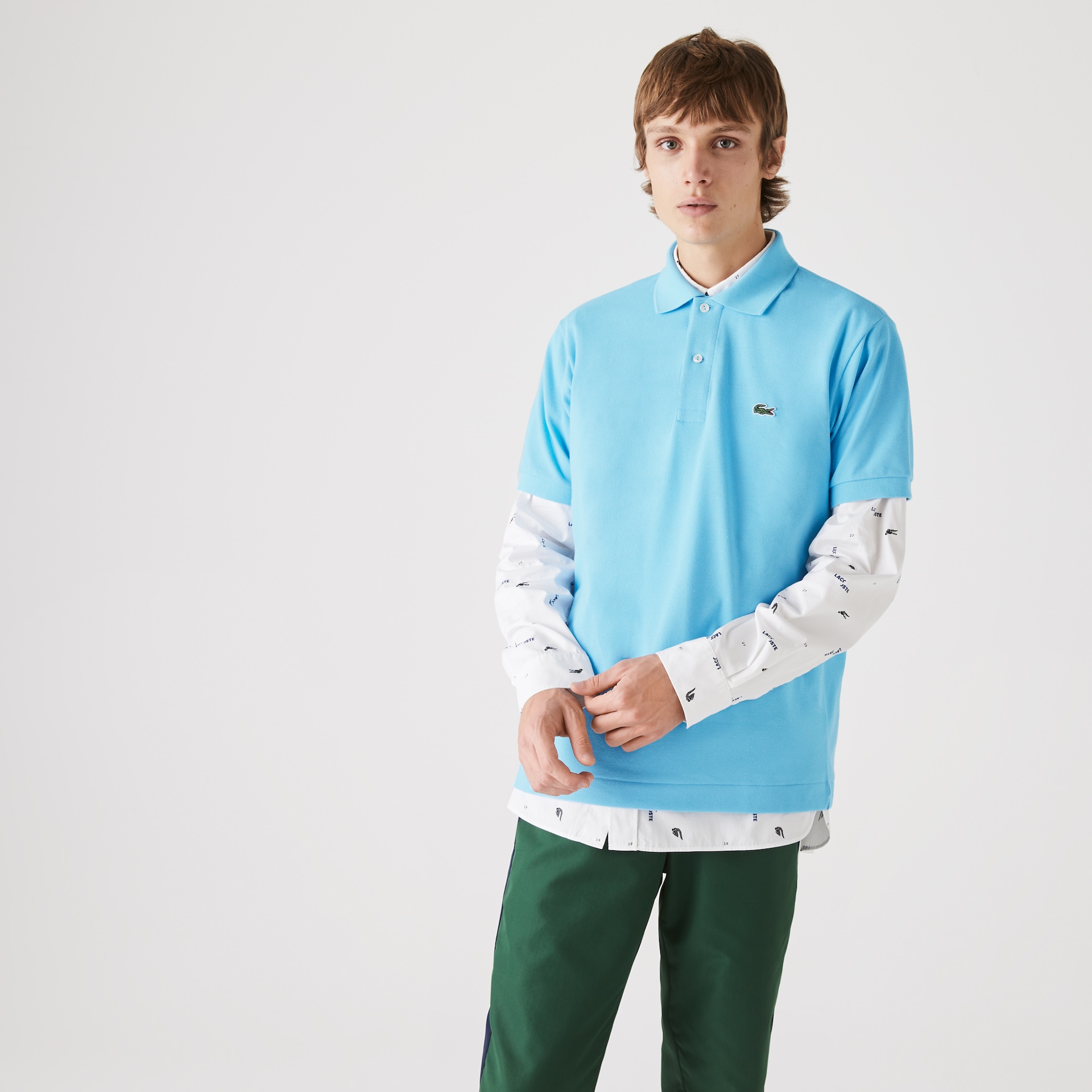 Camisas Lacoste Masculino Luz Azuis Classic Fit L.12.12 Polo HJ5-24812R4