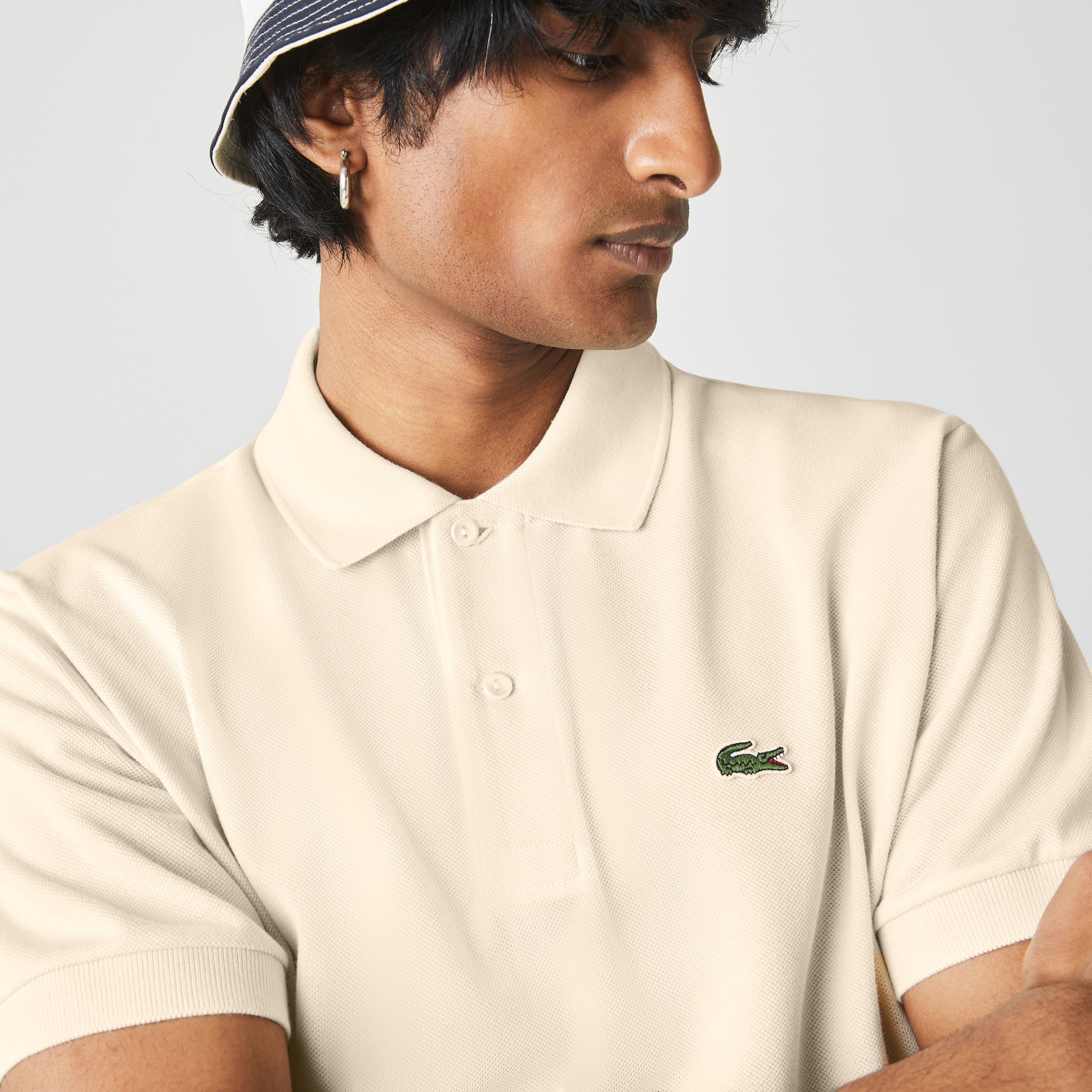 Camisas Lacoste Masculino Bege Classic Fit L.12.12 Polo BD5-89668M2