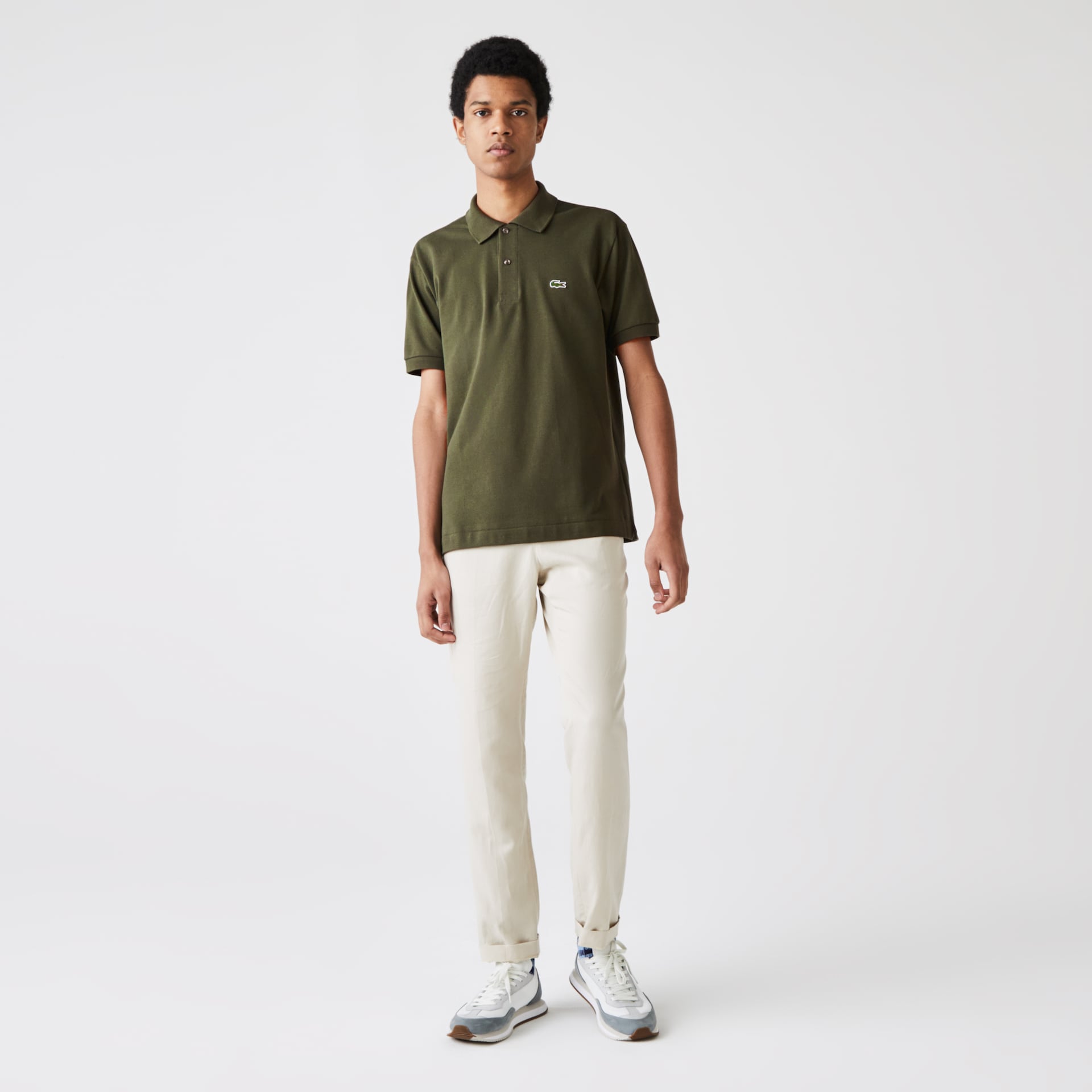 Camisas Lacoste Masculino Caqui Verdes Classic Fit L.12.12 Polo OX0-37933S6