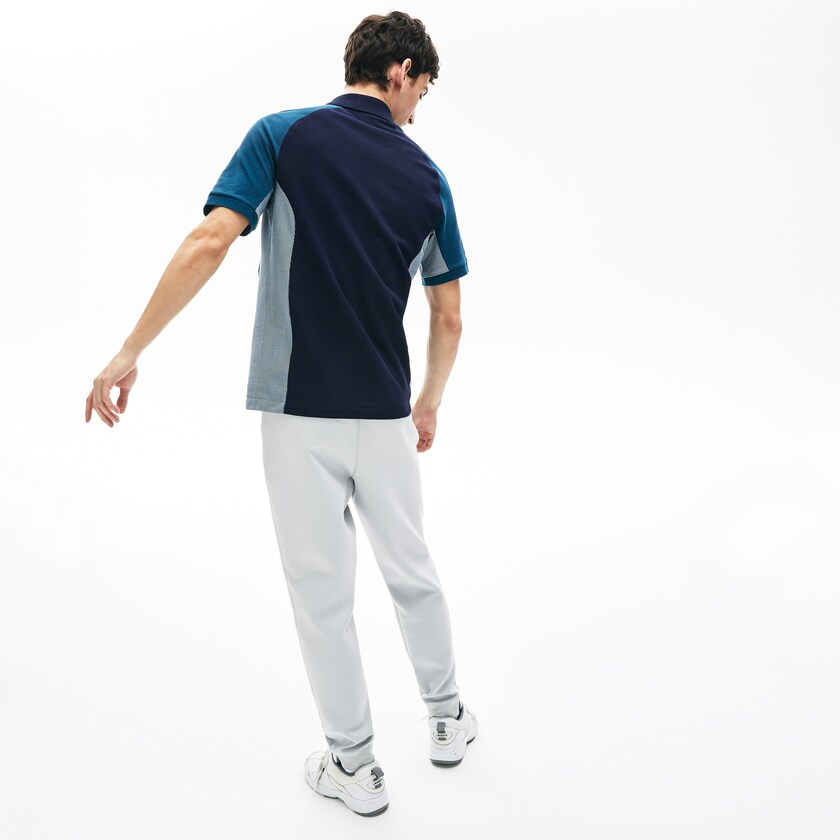 Camisas Lacoste Masculino Azul Marinho Azuis Cinzentas Azul Marinho Azuis Colorblock Piqué Polo QX7-87508E5
