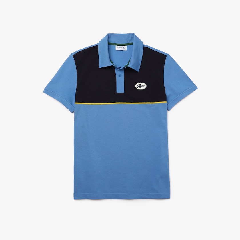Camisas Lacoste Masculino Azuis Azul Marinho Azuis Heritage Slim Fit Stretch Cotton Piqué Polo ZX3-52585B5