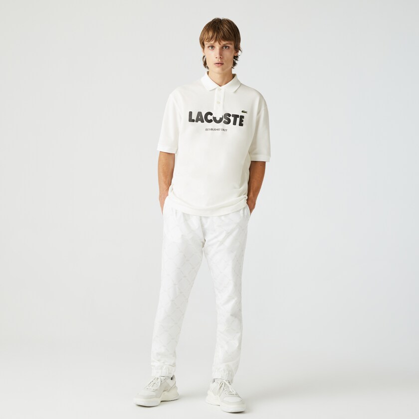 Camisas Lacoste Masculino Branco Pretas LIVE Loose Fit Branded Cotton Piqué Polo HE3-31053V1