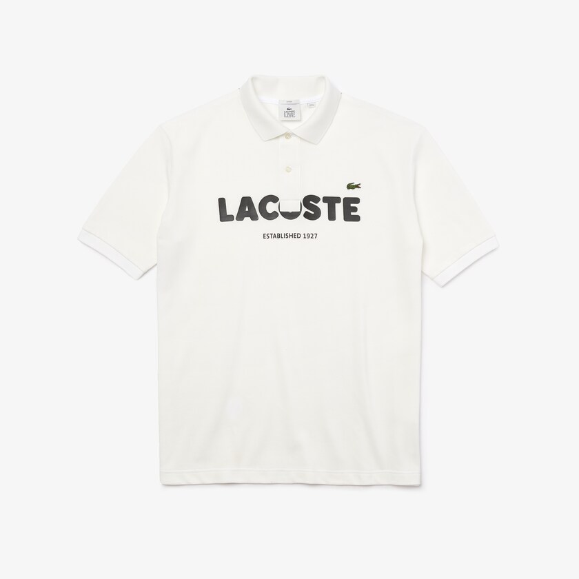 Camisas Lacoste Masculino Branco Pretas LIVE Loose Fit Branded Cotton Piqué Polo HE3-31053V1
