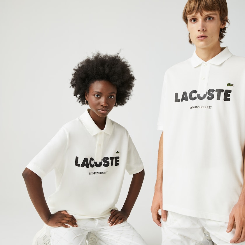 Camisas Lacoste Masculino Branco Pretas LIVE Loose Fit Branded Cotton Piqué Polo HE3-31053V1