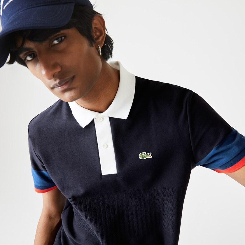 Camisas Lacoste Masculino Azul Marinho Azuis Azuis Branco Vermelhas Made in France Regular Fit Organic Cotton Polo AV5-31033I0