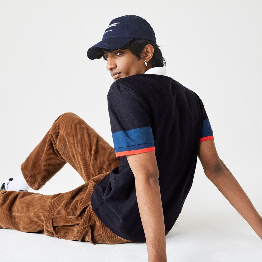 Camisas Lacoste Masculino Azul Marinho Azuis Azuis Branco Vermelhas Made in France Regular Fit Organic Cotton Polo AV5-31033I0