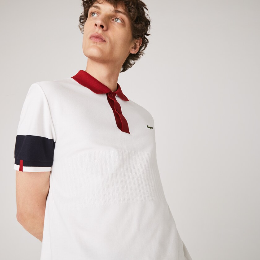 Camisas Lacoste Masculino Branco Azul Marinho Azuis Vermelhas Escuro Branco Made in France Regular Fit Organic Cotton Polo VY1-50695H6