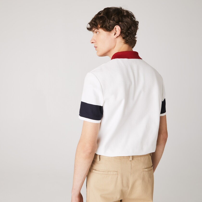 Camisas Lacoste Masculino Branco Azul Marinho Azuis Vermelhas Escuro Branco Made in France Regular Fit Organic Cotton Polo VY1-50695H6