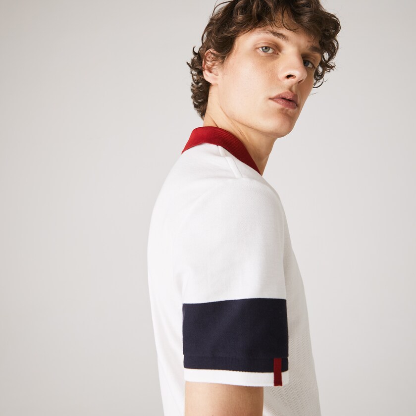 Camisas Lacoste Masculino Branco Azul Marinho Azuis Vermelhas Escuro Branco Made in France Regular Fit Organic Cotton Polo VY1-50695H6